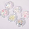 6 Box Aurora Nail Foil Stickers, Colorful Glass Paper Holographic Transfer Decals, Shiny French Art Supplies for Acrylic Nails, Manicure Nail Foil Transfer Stickers Set, Girls DIY Nail Decals for