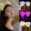 YOVECATHOU Light Up Headbands LED Cat Ears Headband Faux Fur Hair Hoop For Halloween Cosplay Costume Christmas Party (Warm White)