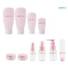 MAGIGO Pink Toiletries Leak Proof Travel Bottle Set (16 Pack), TSA Approved Airline Carry-On with Clear Bags for Women