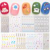 IHUKEIT Cute Nail Stickers for Kids Including Animals Flowers Cloud Star Heart and More Self Adhesive Fingernail Decal Stickers for Little Girls Women Nail Art Decoration Fun (Pack of 9)