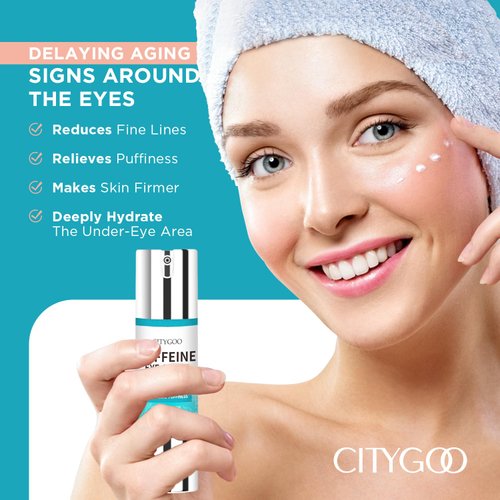 CITYGOO Snail Eye Stick for Dark Circles: Anti Wrinkle Snail cream Eye Puffiness Treatment (Caffeine Eye Cream)