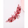 Brihasory Bride Wedding Hair Comb Rhinestone Bridal Hair Accessories Flower Hair Piece Party Prom Valentine Day Side Comb Crystal Hair Clips for Women and Girls Hair Decoration(Red)