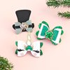 3 Pcs St. Patrick's Day Bow Hair Clips Shamrock Bow Hair Accessories Glitter Green Clover Unicorn Top Hat Hair Pins Alligator Hair Barrettes Headdress for Girls Kids Toddlers Holiday Party Gifts