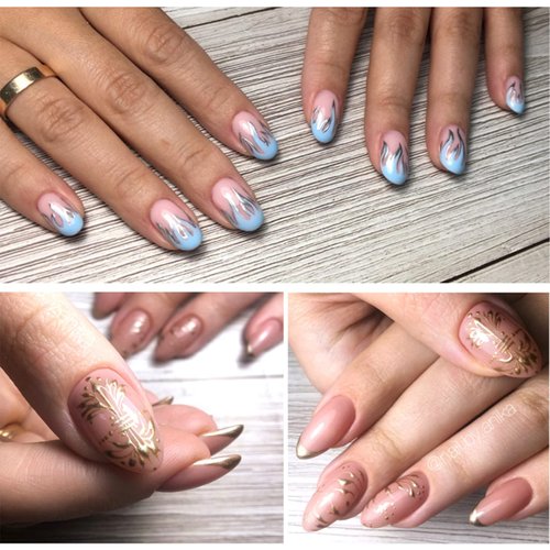 Hacaus 6 Colors 3D Metallic Painted Nail Art Creative Elastic Glue Painting Drawing Polish Emboss UV Gel Sculpture Design Manicure DIY