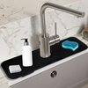 BULLMIND 7° Slope Kitchen Sink Splash Guard Behind Faucet | Sink Faucet Mat Splash Guard | Versatile Kitchen Faucet Splash Guard Accessory | Kitchen Splash Guard For Sink (17.7 x 5.5 inch, Black)