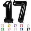 17 Balloon Numbers 40 In, 17th Birthday Decorations for Boys Girls, 71st Happy Birthday Party Decorations Big Foil Mylar Balloons, Black Panther Birthday Decorations