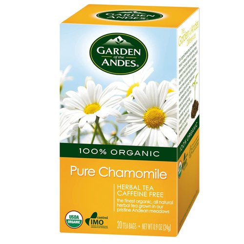 Garden of the Andes Herbal Organic Decaf Chamomile Hot Tea Bags, 0.9 oz, 20 Tea Bag Count (Pack of 3 Boxes)