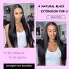 Pinjuoo Peruvian Hair Bundles 14 16 18 20 Inch 4 Straight Bundles Human Hair 100% Unprocessed Raw Virgin Hair Bundles Weave Natural Black Bundles Human Hair Extensions for Women