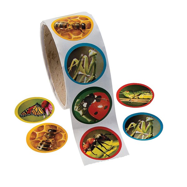 Fun Express Realistic Bug & Insect Stickers (100 Stickers Per Roll) 1.5" Stickers, Classroom Incentives, Scrapbooking, Arts & Crafts