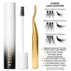 Velour-Xtensions™ Lash Clusters Kit - DIY Lash Extension Kit at Home, Salon Quality Lashes in 10 Minute – Includes 12 Eyelash Clusters (10mm-14mm) + Lash Bond + Lash Applicator – Individual Lashes Kit