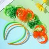 9 Colors Tinsel Wrapped Ponytails Headbands Feathers Hairpin Ponytail Headband Party Favor Headbands Party Supplies Ponytail Headwear for Halloween Mardi Gras Party Accessory