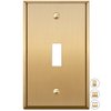 Rio Salto Metal Gold Toggle Light Switch Cover Wall Plate Single Toggle Switch Wallplate Decorative Gold 1 Gang Wall Switch Plate Covers Hardware Included Brushed Brass - Standard Size