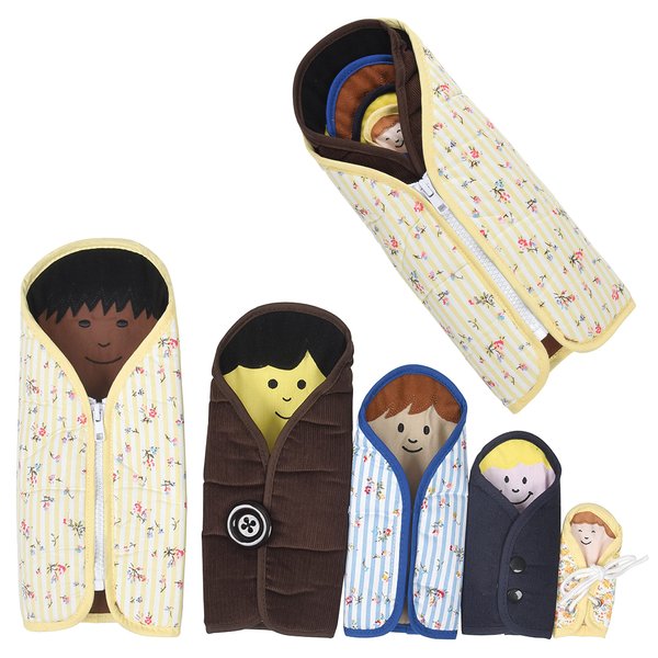 Constructive Playthings Cloth Nesting Dolls for Kids, Learning Toys with Clothing Fixtures Teaches Self-Dressing, Inclusive Diversity Dolls for Social Emotional Play, Toddler Toys for 2 Years & Up
