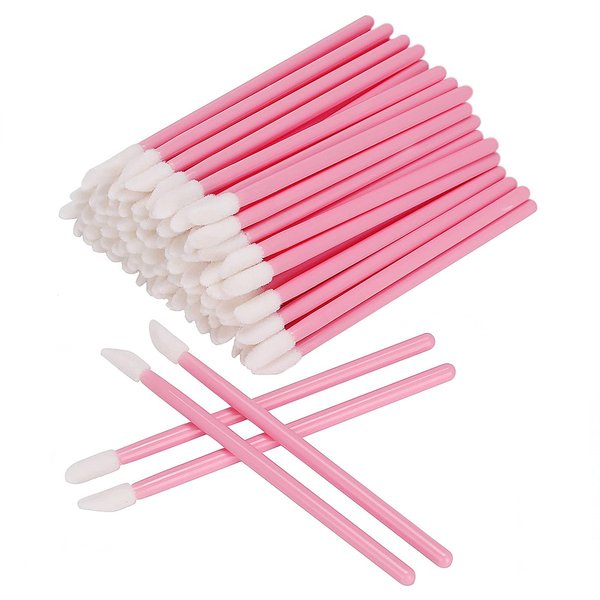 300 Pack Lip Gloss Applicators Disposable Lipstick Wands Bulk Lip Brush Makeup Tool Set (Pink-300pcs)