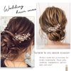 EARENT Bride Wedding Flower Hair Vine Gold Crystal Beads Hair Piece Pearl Bridesmaid Hair Accessories for Women