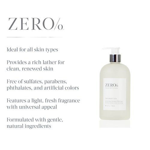 Gilchrist & Soames Zero% Unisex Shower Gel and Body Wash - 15.5oz - Light and fresh, Gently Cleansing, Zero Parabens, Sulfates, and Phthalates