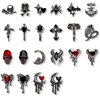 22PCS Halloween Nail Charms Alloy Skull Spider Nail Art Charms Gothic Nail Art Supplies Moon Heart Cross Halloween Nails Accessories Dark Punk Nail Gems Rhinestones Cute Nail Jewels for Women Nail Art