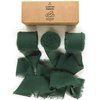 Vitalizart 3 Rolls Handmade Fringe Chiffon Silk Ribbon 1.5" x 7Yd Dark Green Ribbons Set for Wedding Invitations, Bridal Bouquets, Gifts Wrapping, DIY Crafts