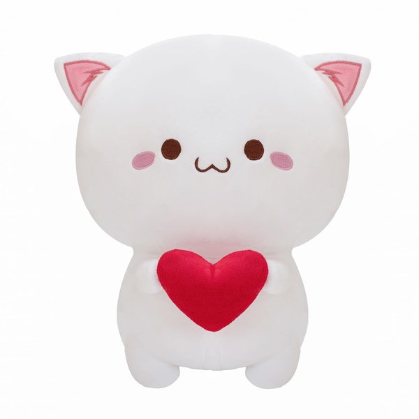Alwoligag Cute Cat Plush Toy, Super Soft White Cat Plush Toy, Plush Cat Stuffed Animals, Valentine's Day Gift, Sweet Romantic Cute Cat Plush Toy(13.9 inch)