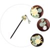 Lurrose Hairpin Wooden Hair Stick Retro Chinese Resin Flower Tassel Classical Feminine Temperament Bride Kimono Hair Accessories Kanzashi Hair Ornament Decor