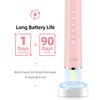 7AM2M Sonic Electric Toothbrush with 6 Brush Heads for Adults and Kids, One Charge for 90 Days, Wireless Fast Charge, 5 Modes with 2 Minutes Built in Smart Timer, Electric Toothbrushes(Pink)