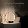 WILIT Bedside Table Lamp, Touch Lamp with Alarm Clock with Wireless Charging Wake-up Light, LED Desk Lamp 3-Grade Dimmable Nightstand Light for Bedroom, Living Room, Office