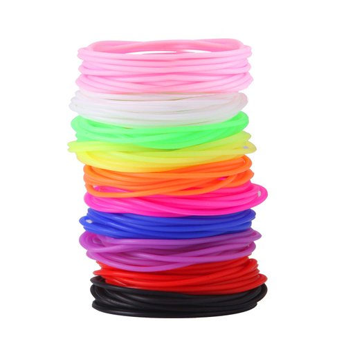 Senkary 120 Pieces Colorful Silicone Jelly Bracelets Nonluminous Stretchy 80s Bracelets Bands Hair Ties for Party Favors, Adults, Women (10 Colors)