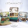 Spilay DIY Miniature Dollhouse Wooden Furniture Kit,Handmade Mini Iron Box Theater Model,1:24 Scale Creative Doll House Toys for Lovers (in A Happy Corner) Q05