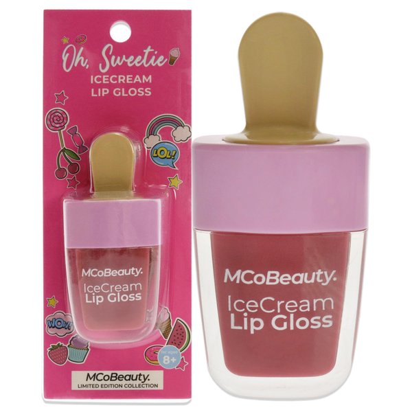 MCoBeauty Oh Sweetie Icecream Lip Gloss - Super Cute Popsicle Shape - Lightweight, Long-Lasting, High-Shine Formula Inside - With A Delicious Scent To Match - Strawberry - 0.185 Oz