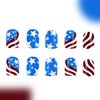 Independence Day Press on Nails Short Star False Nails 4th of July Glue on Nails American Flag Glossy Five-pointed Star Design Fake Nails Natural Fit Stick on Nails Acrylic Artificial Nails for Women