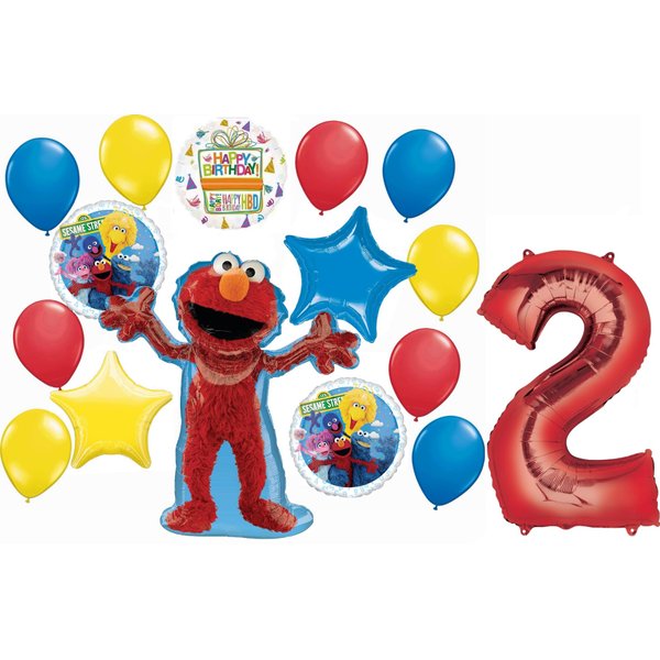Anagram Elmo and Friends 2nd Birthday Party Supplies Balloon Bouquet Decorations