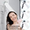Hydro Jet Shower Head Upgrade High Pressure Turbocharged Shower Head Handheld Turbo Fan Shower Kit with Replacement Hose/Bracket/Cotton Filters and Bath Loofah, 3 Water Panels for Different Experience