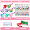 JOYIN 30 Packs Valentine’s Day Gift Cards with Heart Pop Bubble Keychain, Mini Pop Squeeze Toys, Stress Relief Fidget Toys for Kids Valentine's Party Favors, Classroom Exchange and Game Prizes