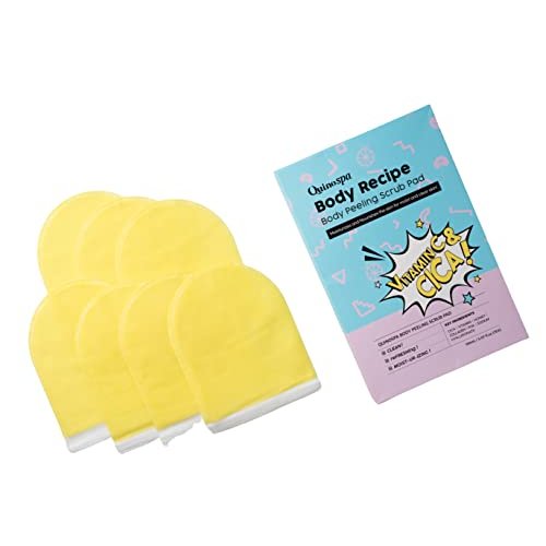 QuinoSpa Body Recipe Body Peeling Scrub Pad 7 Scrub Pads in Zipper Pouch with CICA | Vitamin C | Honey | Collagen | PHA | Hyaluronic Acid | Korean B