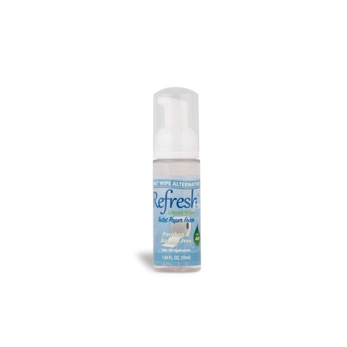 Refresh Liquid Wipe Free: Toilet Paper Foam. Eco-Friendly Flushable Wet Wipe Alternative For Sensitive Skin. Cleanses and Soothes with Witch Hazel and Aloe. Plumbing Safe. 50ml (1.69 Fl Oz).…