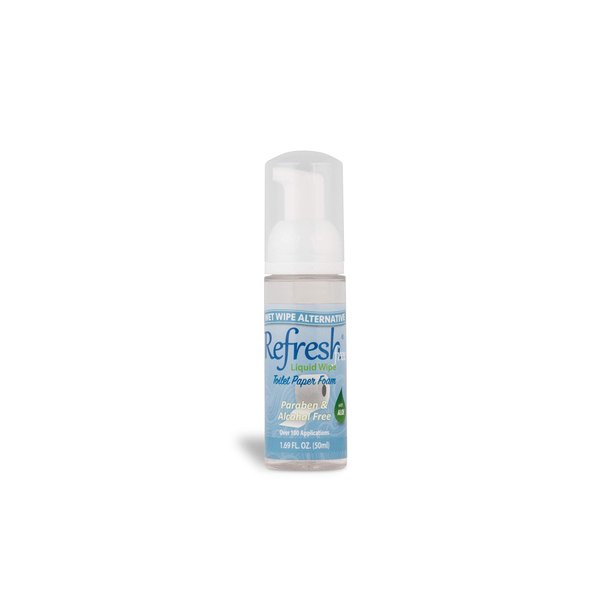 Refresh Liquid Wipe Free: Toilet Paper Foam. Eco-Friendly Flushable Wet Wipe Alternative For Sensitive Skin. Cleanses and Soothes with Witch Hazel and Aloe. Plumbing Safe. 50ml (1.69 Fl Oz).…