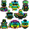 Hollowfly 80 Pcs Owl Scratch Cards for Boys Girls Owl Party Favors Colorful Scratch Off Paper for Christmas DIY Valentines Classroom Birthday Party Art Project