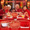 DTOFOOT 10 Pcs Chinese New Year Decoration, 2025 Lunar New Year Honeycomb Centerpieces for New Years Eve Party Red and Gold Table Toppers Centerpieces for Party Supplies