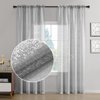 TERLYTEX Silver Sheer Curtains 84 Inch Long - Chic Sparkle Curtains for Living Room, Rod Pocket Glitter Sheer Curtains for Windows Privacy Silver Grey Sheer Panels, 52 x 84 Inch, 2 Panels, Silver Gray
