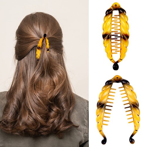 18 Pieces Banana Hair Clips Hair Comb Clips Classic Banana Clips Plastic Twist Hair Side Combs Accessories with 11/29 Teeth Ponytail Banana Hair Clips for Women Girls