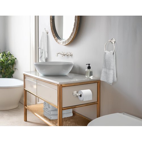 Gatco 4123 Tavern Wall Mounted Euro Style Toilet Paper Holder, Polished Nickel