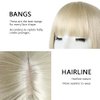 HSPJHTM Blonde Bob Wigs,Short Bob Hair Wigs 14" Straight with Flat Bangs Synthetic Colorful Cosplay Daily Party Wig for Women Natural (Free Wig Cap)