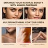 BEFIVECOK Liquid Contour Stick Makeup - Liquid Cream Bronzer Stick for Face, Natural Blendable Matte Cream Contour Makeup, Silky Long Lasting Waterproof Creme Blush Contour Wand(#05 BLACK BROWN)