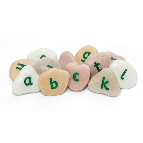 Yellow Door YD-10 Alphabet Pebbles - Lowercase, Kindergarten Grade to 3 Grade, 5" H, 3" L, 3" W