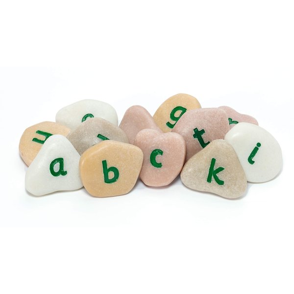 Yellow Door YD-10 Alphabet Pebbles - Lowercase, Kindergarten Grade to 3 Grade, 5" H, 3" L, 3" W