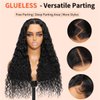 Julia Hair Water Wave 13x4 Pre Everything Glueless Lace Front Wigs Human Hair for Women 12A Pre Cut HD Lace Frontal Wigs Pre Plucked Put on and Go Bye Bye Knots Wig Natural Color 180% Density 22 Inch