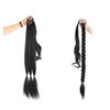 32 Inch Long Braided Ponytail Hair Extensions Wrap Around Ponytail DIY Straight Pony Tails Extensions for Black Women Elastic Ponytail Extensions Girls Magic Paste Ponytail (2#)