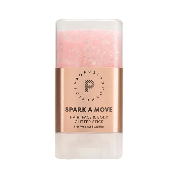 Profusion Cosmetics Spark A Move Hair, Face, and Body Glitter Stick, Get Glam Instantly and Shine Bright All Day with Multi-Dimensional Glitter Stick, Unleash Your Inner Sparkle (Shimmy)