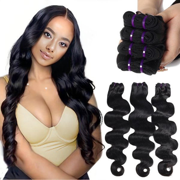 WigTune 16A Raw Body Wave Human Hair Bundles 100% Unprocessed Sew In Bundles Human Hair Brazilian Virgin Weave Hair 3 Bundles (16 18 20 Inch) Full And Thick Quick Weave Hair Extensions