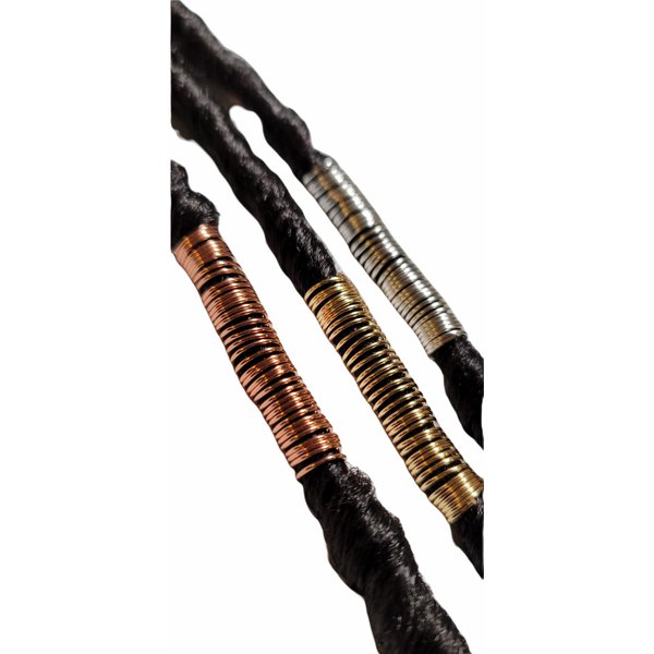 Beaditwearitloveit 1 Long Copper Dreadlock Coils Wire Wrapped Loc Jewelry Beads For Braids Twists Natural Hair Cuffs Handmade Accessories (Copper)